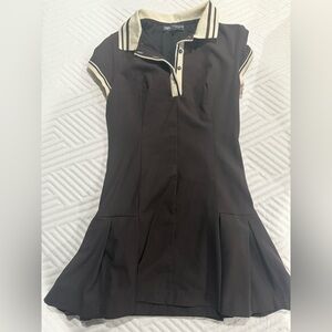 Zara Brown and Cream Polo Dress